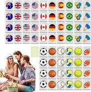 Beachside Board Games | National Flag Mahjong Tiles | Family Night Activity Toy, Portable Party Playset for Spring Picnics Travel