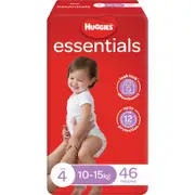 Huggies Essentials Nappies Size 4 (10 - 15kg) 46 Pack