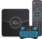 Android 11.0 TV Box, Smart TV Box 4GB RAM 64GB ROM, 4K Output, Quad-Core Chip, Support Dual- WiFi 2.4G/5GHZ,100M LAN, HDR 10,BT4.2,3D, USB 3.0,Come with Mini Keyboard,4gb+32gb