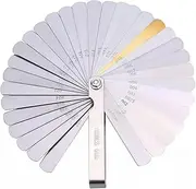 Lyfengdeam Universal Feeler Gauge Set Stainless Steel Thickness Gauge 32 Blades 0.04-0.88 mm (0.0015-0.035 Inch) Metric/Imperial for Measuring Gap Width and Thickness for Guitar, Spark Plug