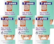 T-Zone 6 x 6 Multipack of Tea Tree & Witch Hazel Nose Pore Strips, Specially Formulated to Lift out Dirt, Help to Remove Impurities and Excess Oil, Unclog Pores, Tightens Pores and Keep Skin Clear