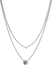 Fossil Women's Rose Gold-Tone Stainless Steel Pendant Chain Necklace for Women
