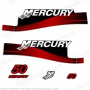 Fits Mercury 50hp 2-Stroke Decal Kit 1999-2006 (Red) Outboard Motor Stickers