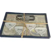 Ceramic Cheese Markers Re-Markable Set of 4 - Brie Cheddar Swiss Gouda