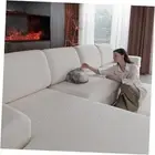 Couch Cushion Covers for Sectional Sofa, Stretch Soft 2 Seaters+1 Chaise Ivory