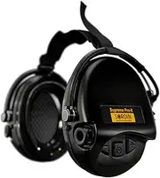 Sordin Supreme Pro-X Ear Protectors - Helmet Version (Neckband) - Active Electronic Earmuffs, Black Capsules, Einheitsgröße
