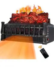 LIFEPLUS Electric Fireplace Log Set Heater 21 Inch with Remote