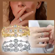 Fashion Women's Diamond Openwork Ring Zircon Engagement Wedding Ring