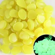 HQSGDMN 500pcs Glowing Rubble Garden Stones Glow in The Dark Rocks Cobble for Outdoor Indoor Decoration Yards Lawns Walkway Decorative(Yellow)