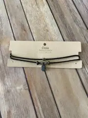 New Cloie Women's Braided Cord Rope Choker Necklace With Beads and Pendant Charm