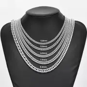 16-36 Stainless Steel Cuban Curb Necklace 3/5/7/9 Link Chains Classic Men Women