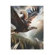 Velveteen Plush Blanket Squirrel Eagle Flight Dynamic Art