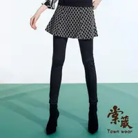 在飛比找momo購物網優惠-【TOWN’WEAR 棠葳】假兩件滿版印花褲裙(女下身/女下