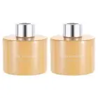 2pcs Empty Glass Diffuser Bottle 140ml/4.7oz Reed Diffuser Pale Orange, Silver