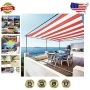 Stylish American Flag Rectangle Sun Shade Sail - Weather Resistant & Durable