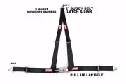 BLACK OFF ROAD SEAT BELT HARNESS ROLL BAR MOUNT 3 POINT BOLT IN RACERDIRECT