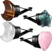[HORIALENCE] 4Pcs Car Vent Clips Heart Shape Essential Oil Diffuser with Unique Moon and Star Designs Easy to Install Automotive Air Fresheners Car Accessories