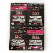 4 PACK Assorted Lashes, Ardell Magnetic Fauxmink MegaHold, Line it Lash it