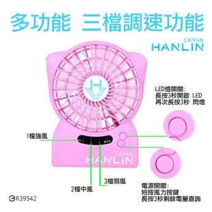 台灣品牌 HANLIN CATFAN小貓風扇 超可愛 超強力 超級續航 (三合一功能)