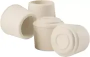 Softtouch 7/8 Inch Rubber Folding Metal Chair Leg Cap Replacement White, 4 Piece