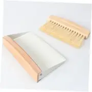 Mini Dustpan and Brush Set, Small Beechwood Broom and Dust Pan Set, Portable