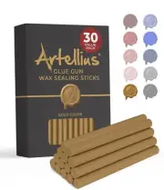Artellius Premium Sealing Wax Sticks (Bulk 30 Pack) Seal Gold (30