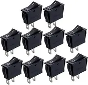 koolsoo 10x Mini Boats Rectangle Rocker Switch 2Pin on/Off Switch Easy to Use Replacement Electrical Equipment for Home Use