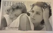 1990 Magazine Print Ad Calvin Klein Perfume Model Christy Turlington 2 Page
