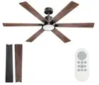NEW Farmhouse 60" Ceiling Fan, Light, Remote Control, Matte Black