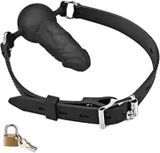 Sex Factory Mouth Ball Gag Wear Adjustable Dildo Mouth Sex Toys Adjustable Leather Straps Strap Lock Sex Games SM Bondage Cosplay