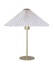 [Lexi Lighting] Peck Pleated Table Lamp in Gold/White