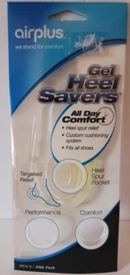 AirPlus Gel Heel Savers for Spur Relief Custom Cushioning Men's Fits all Shoes