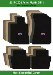 Lloyd Velourtex Front & Rear Mats for '17-20 Aston Martin DB11 w/British Flag (for: Aston Martin)