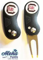 GOLF SWITCHBLADE SOUTH CAROLINA GAMECOCKS Divot Repair Tool + Ballmarker BLKWht
