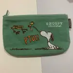 日本 由布院 SNOOPY 帆布 化妝包 筆袋