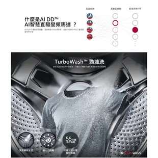 LG 樂金 15公斤 (領券現折) WD-S15TBW WD-S15TBD 滾筒洗衣機 蒸洗脫 WiFi 冰磁白