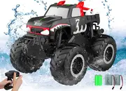 Amphibious Remote Control Car Toys for Boys 2.4GHz 1:16 All Terrain Off-Road RC Car Waterproof RC Monster Truck Kids Pool Toys Remote Control Boat Gif