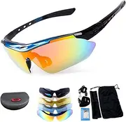 Polarized Sport Sunglasses, X7 Army Sunglasses Military Tactical Goggles With 4 Interchangeable Lens, Protective Glasses for Men and Women in Running Cycling Skiing Fishing-c.Polarized Cycling Glasses Men Women