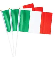 Mflagperft Italy Flag Italian Small Stick Mini Hand Held Flags Decorations 1 Dozen (12 Pack)