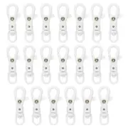 20 Pcs Plastic Lobster Claw Clasps Swivel Snap Hook Trigger Clip, White
