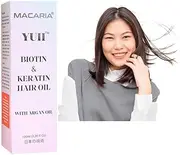 YUII Biotin Hair Growth Oil For Hair Thickening + Moisturizing. Hair Growth Oil Scalp Treatment For Women, Men with Dry, Frizzy, Weak Hair and Hair Loss. With Keratin, Argan Oil