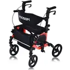 2 in 1 Rollator Walker & Transport Chair, Folding Wheelchair Rolling Mobility...