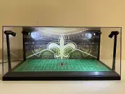New Orleans Saints Custom 2 Mini Helmet display case w/ LED lights