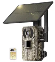 4G LTE Cellular Trail Cameras 2K HD Live Streaming with SIM card & Solar Panel