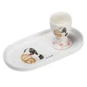 2pc Ashdene Little Darlings 50ml Egg Cup Container & Plate Set Bunnies Soldier