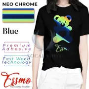 Neo Chrome Blue Heat Transfer Vinyl HTV T-Shirt 10" Wide Roll Iron On Heat Press
