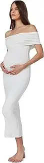 [Bumpsuit] Bianca Maternity Dress - Elegant Off-The-Shoulder Style for Pregnancy Comfort and Style | Summer Maternity Dress