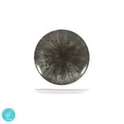 12x Round Coupe Plate 165mm Quartz Black Churchill Studio Print Stone Crockery
