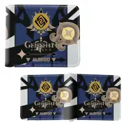 New Albedo Outfit GENSHIN IMPACT BiFold Wallet Credit Card Billfold