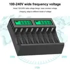 for Rechargeable AA/AAA Batteries 8-Slot Smart Battery Charger LCD Display